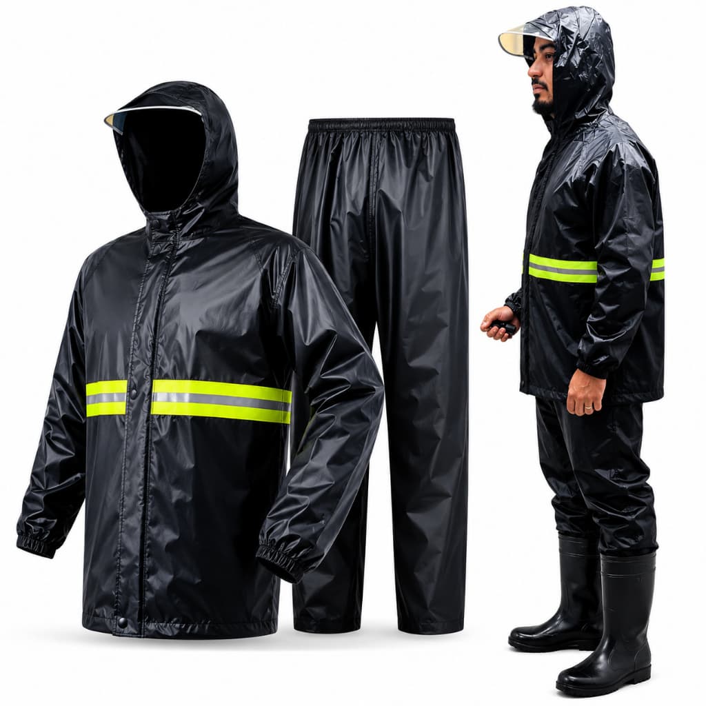 Conjunto Capa De Chuva Moto Motoqueiro Com Capuz Impermeável Ciclistas Calça Jaqueta Motoboy Unissex
