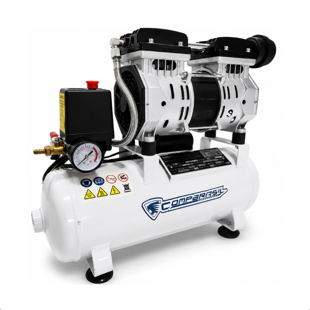Compressor de Ar Isento de Óleo 220V 8 Litros 120PSI Argotech Compbrasil