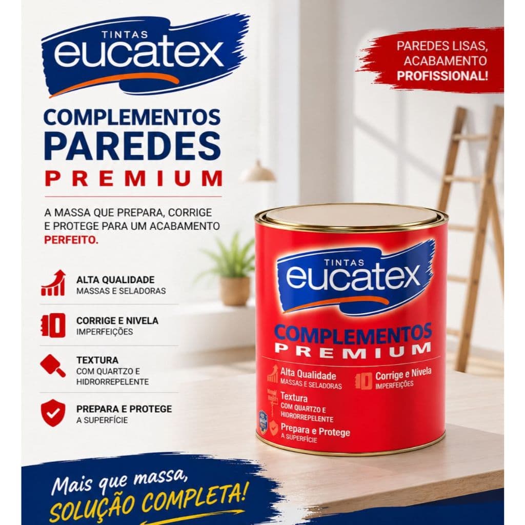 Massa corrida 1,45Kg (900ml) PVA Premium | Eucatex