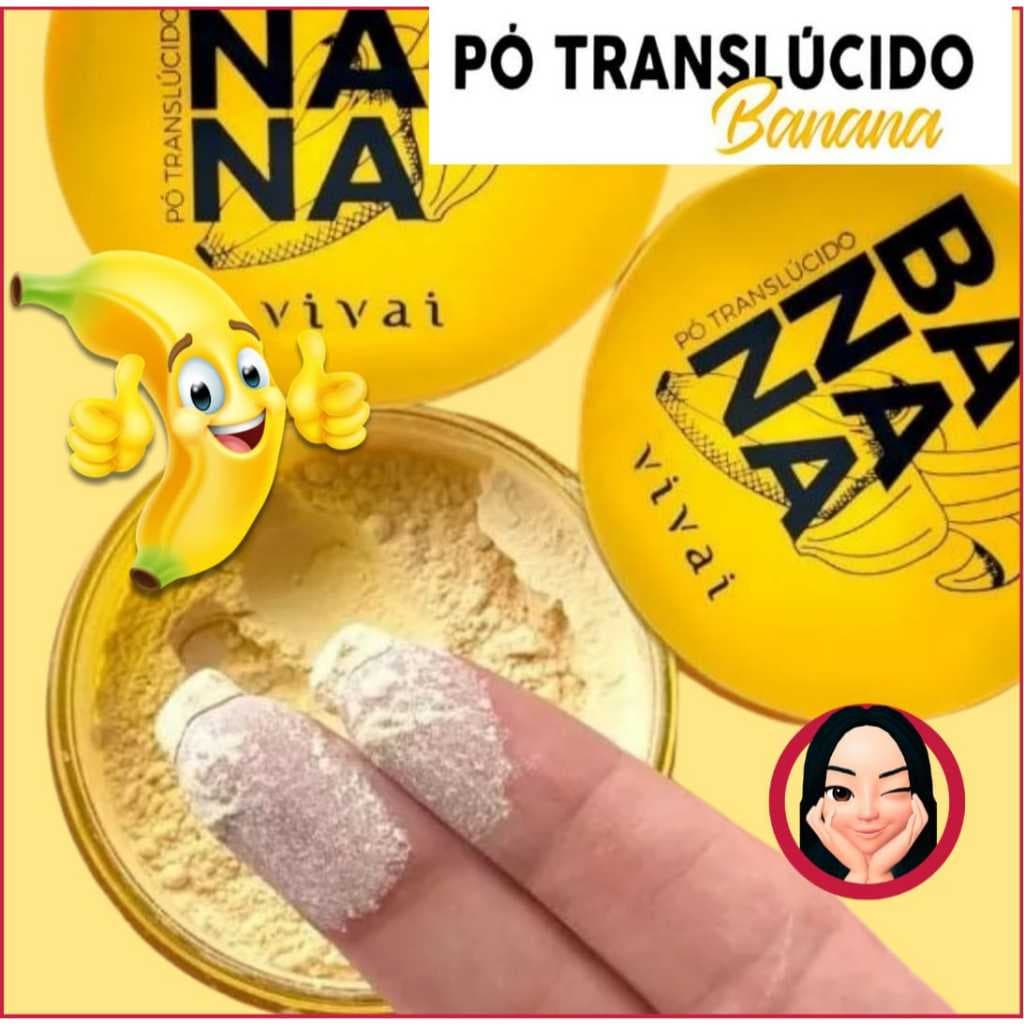 Pó Translúcido Finalizador Banana Vivai Efeito Matte Antibrilho Textura Ultrafina Maquiagem Facial