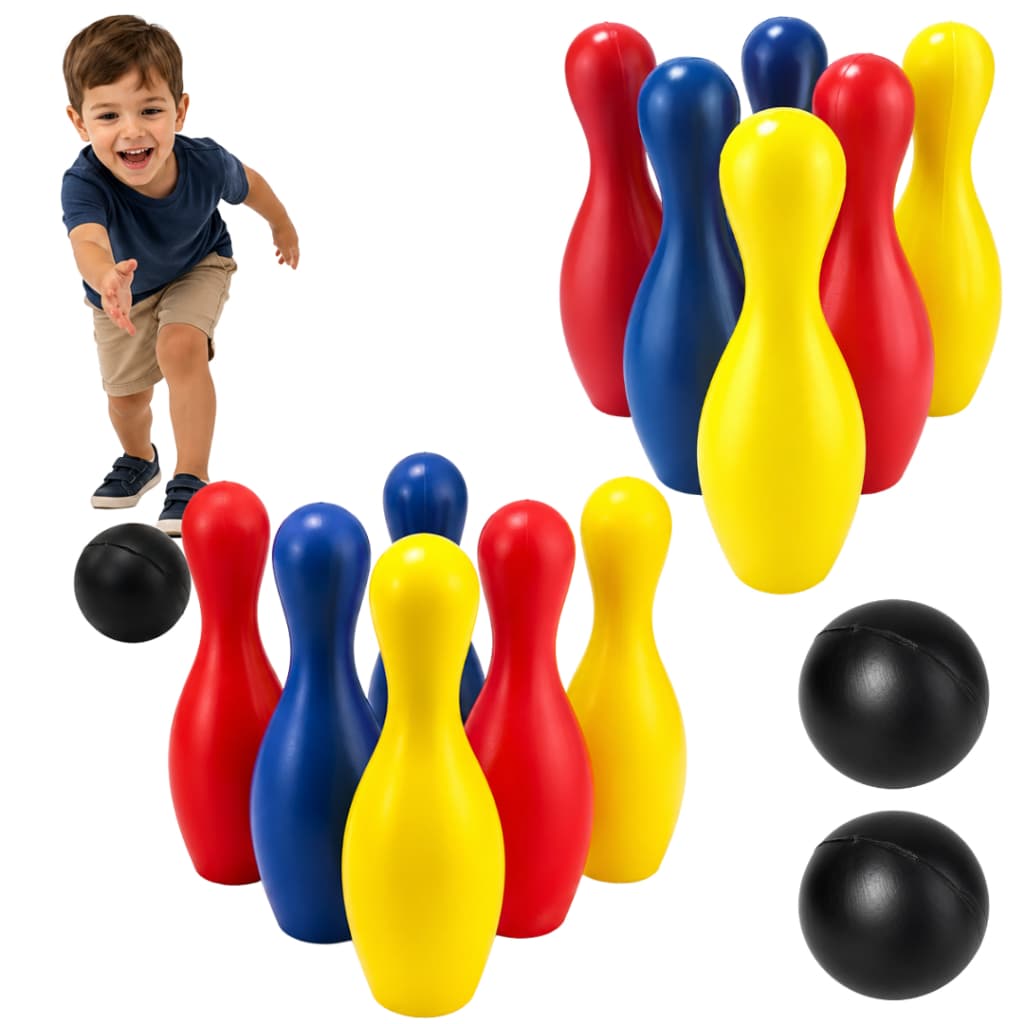 Mini Jogo de Boliche Infantil Brinquedo 6 pinos 2 bolas