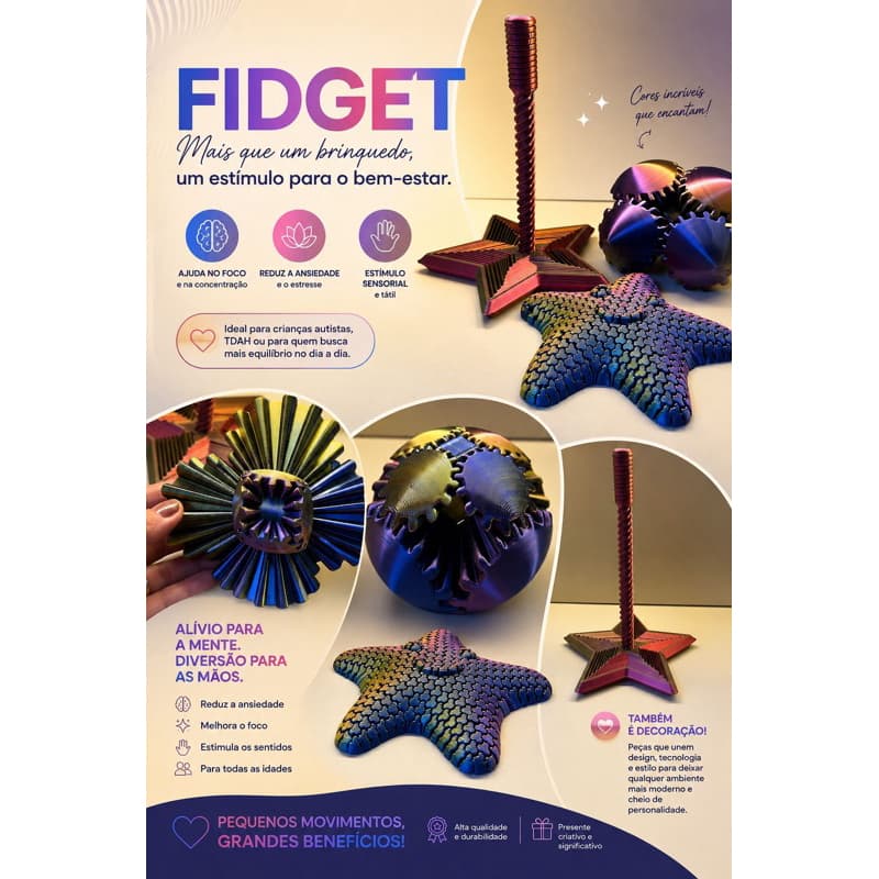 Fidget Toy- Brinquedo Antiestresse Sensorial Articulado
