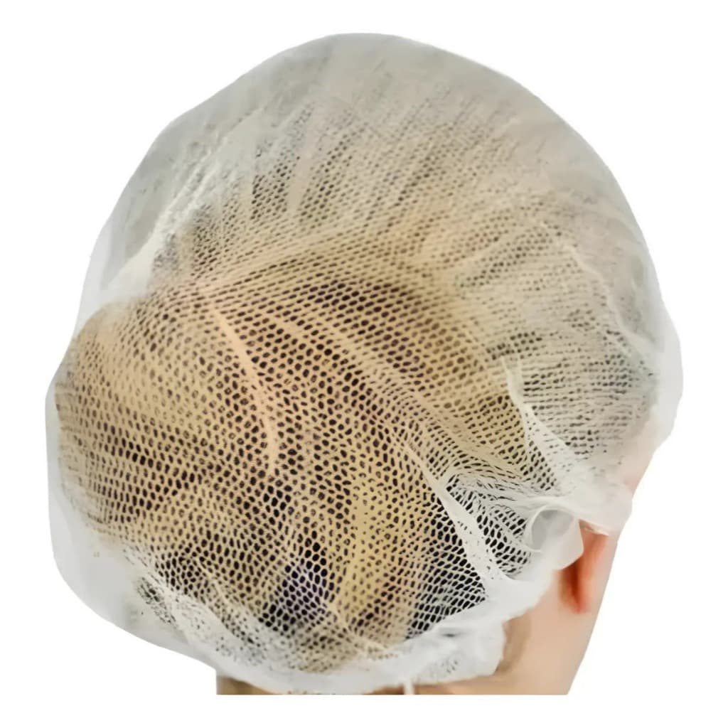 50 Unid.Touca Redinha Rede Nylon para Proteção Capilar Branca