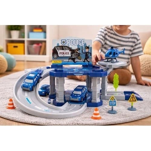 Brinquedo Pista Estação Infantil Educativo 16 Peças Colorido Montagem Criativa