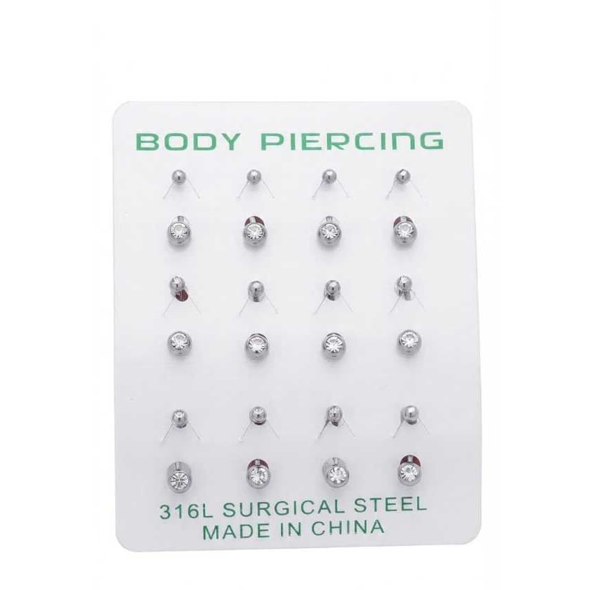 piercing de umbigo bolinha menor 2 strass cristal colado 12 unidades cartela pequena pequeno