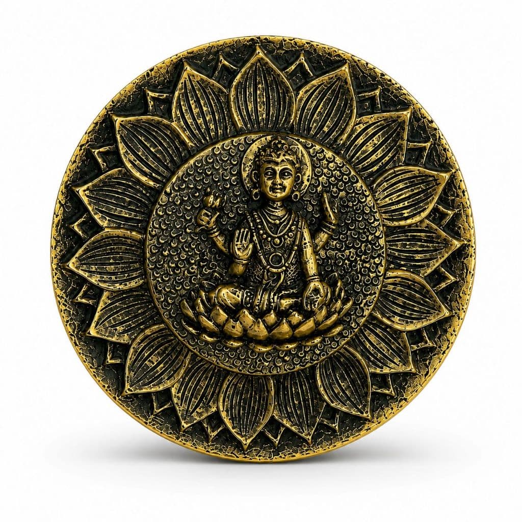 Incensário Redondo para Varetas | Porta Incenso Decorativo em Metal | Feng Shui e Meditação