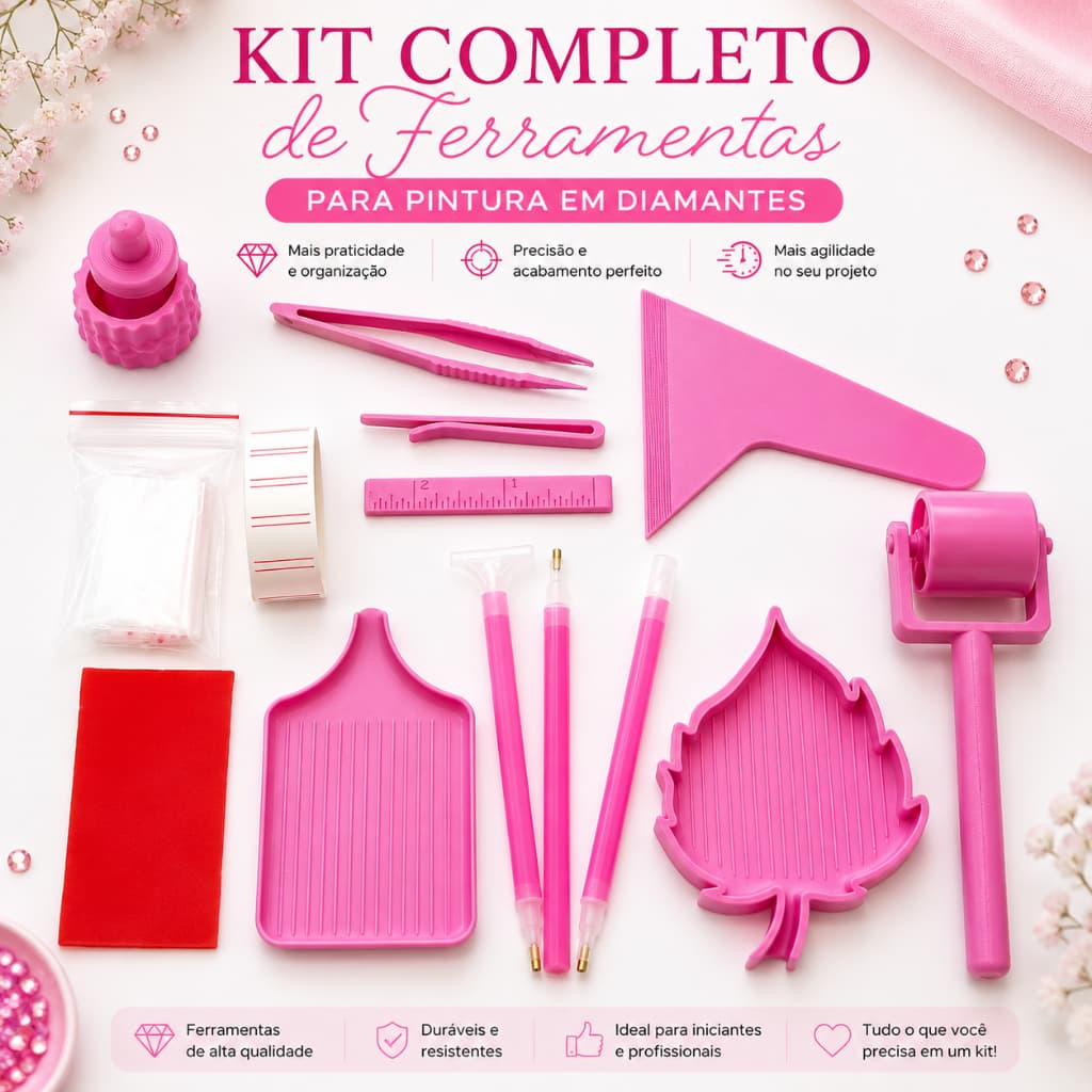 Kit Completo de Ferramentas para Pintura Diamante