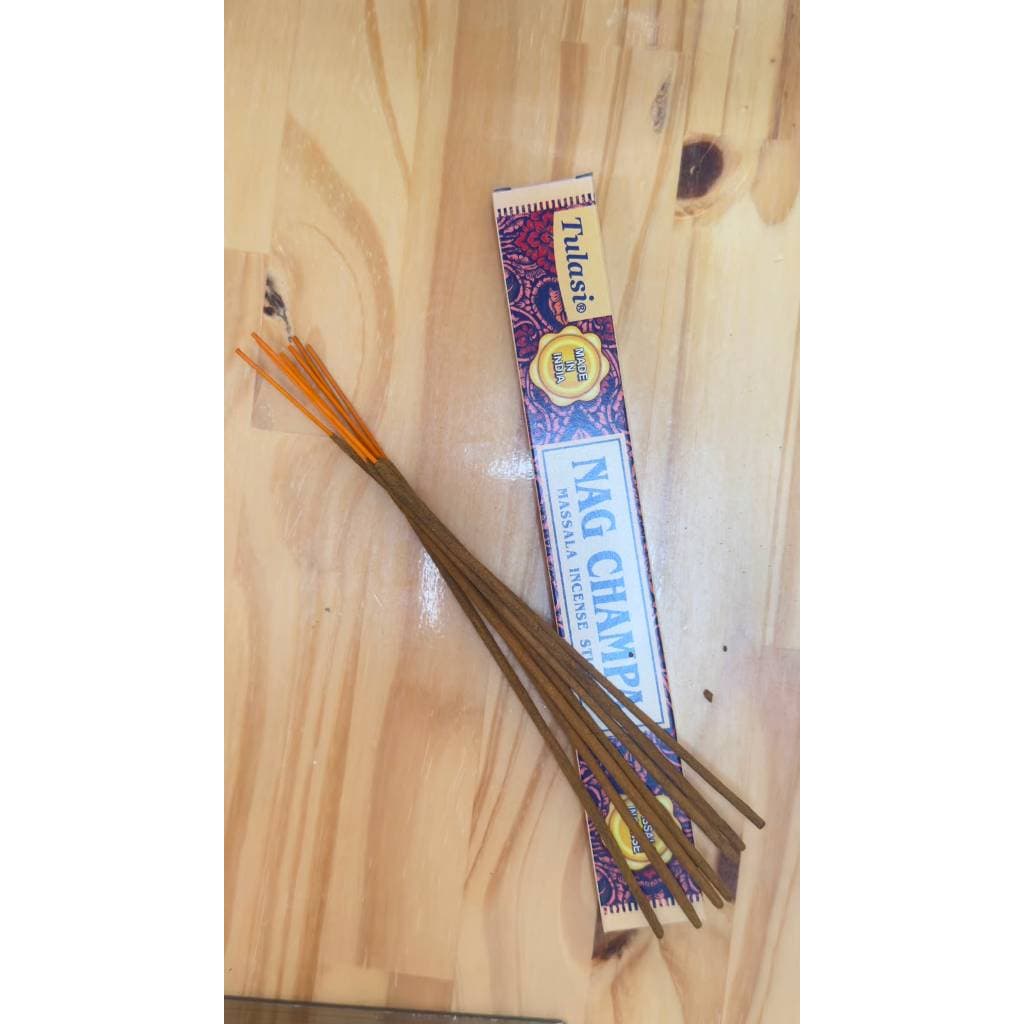 Incenso Tulasi Nag Champa Massala Original Indiano Varetas Aromáticas para Meditação e Aromaterapia