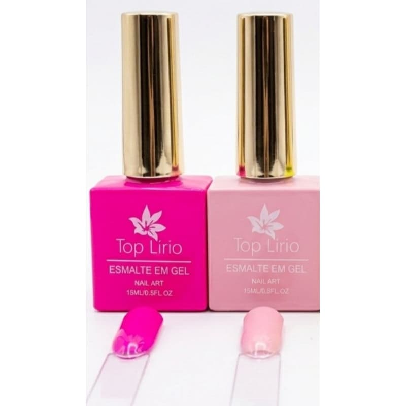 Esmalte Em Gel Top Lírio 15ml Profissional Para Unhas Nail Art Cabine Led UV Cores Lindas kit