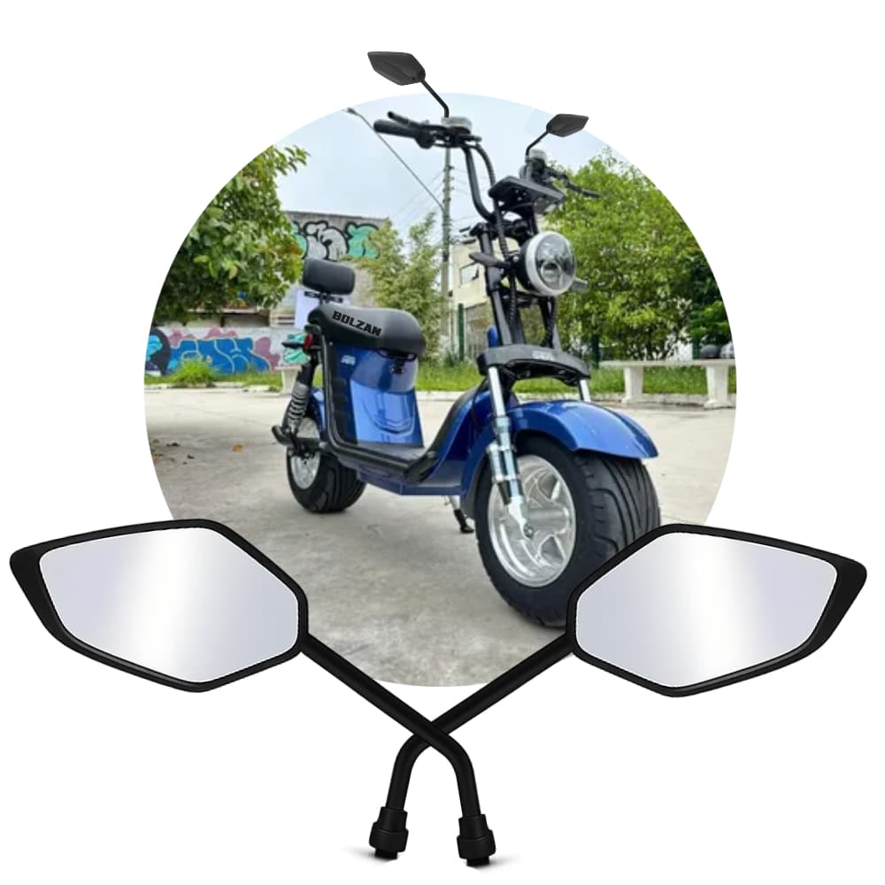 Retrovisor Esportivo Universal Scooter Elétrica Citycoco X12 X13 X15