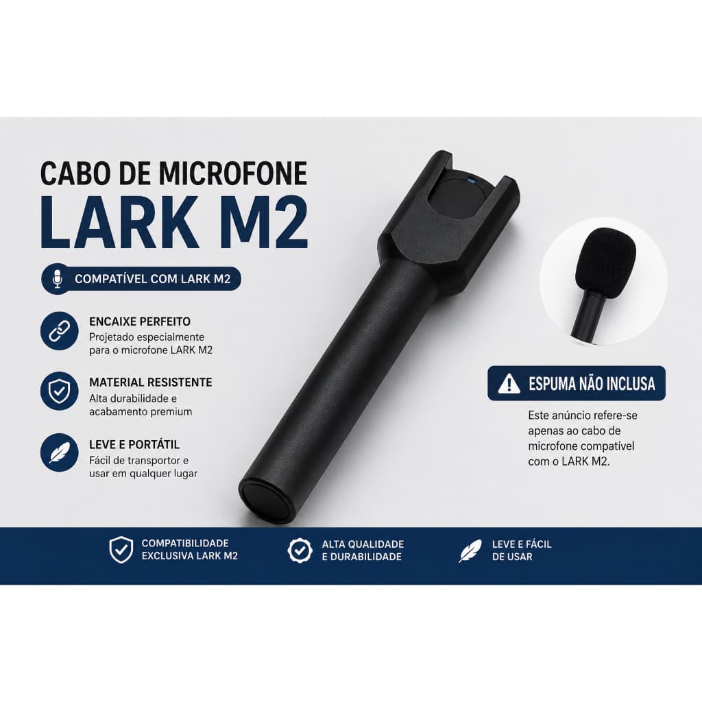 Cabo Bastão Para Microfone Hollyland Lark M2 Sem Fio | Suporte Handheld Portátil Entrevista(Microfone Não Incluso)