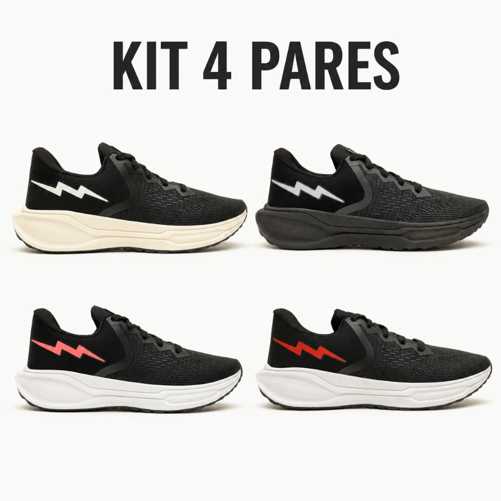 Kit 4 Pares Tenis Academia Unissex Treino Academia Trabalho Dia a Dia Confortável