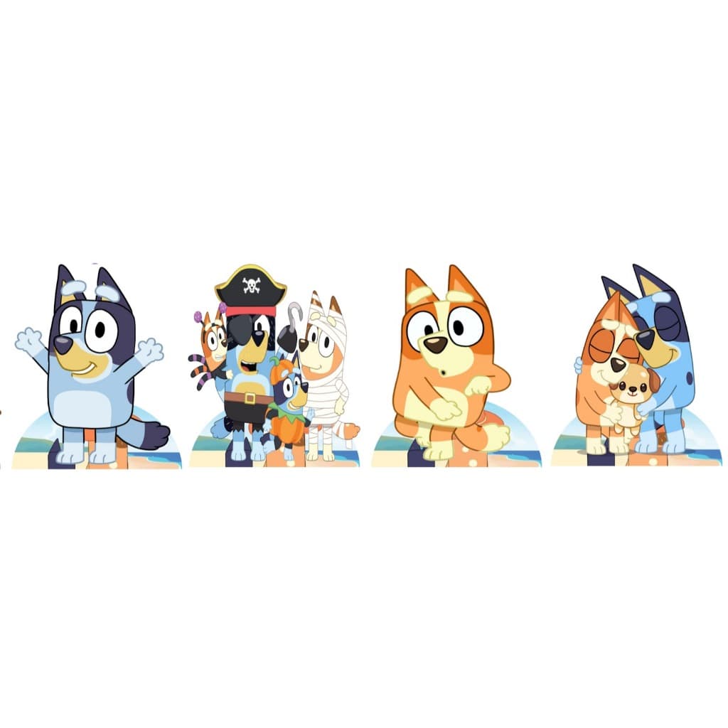 Bluey e Bingokit 4 peças de 20cm display de festa em mdf