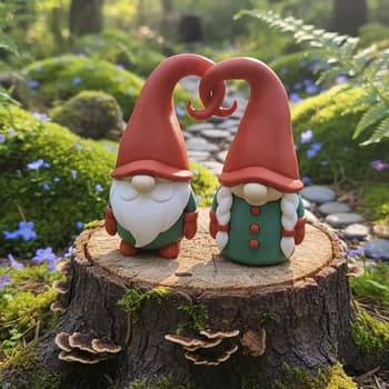 Gnomos Inseparáveis - Gnamorados - Casal para decoração e coleção