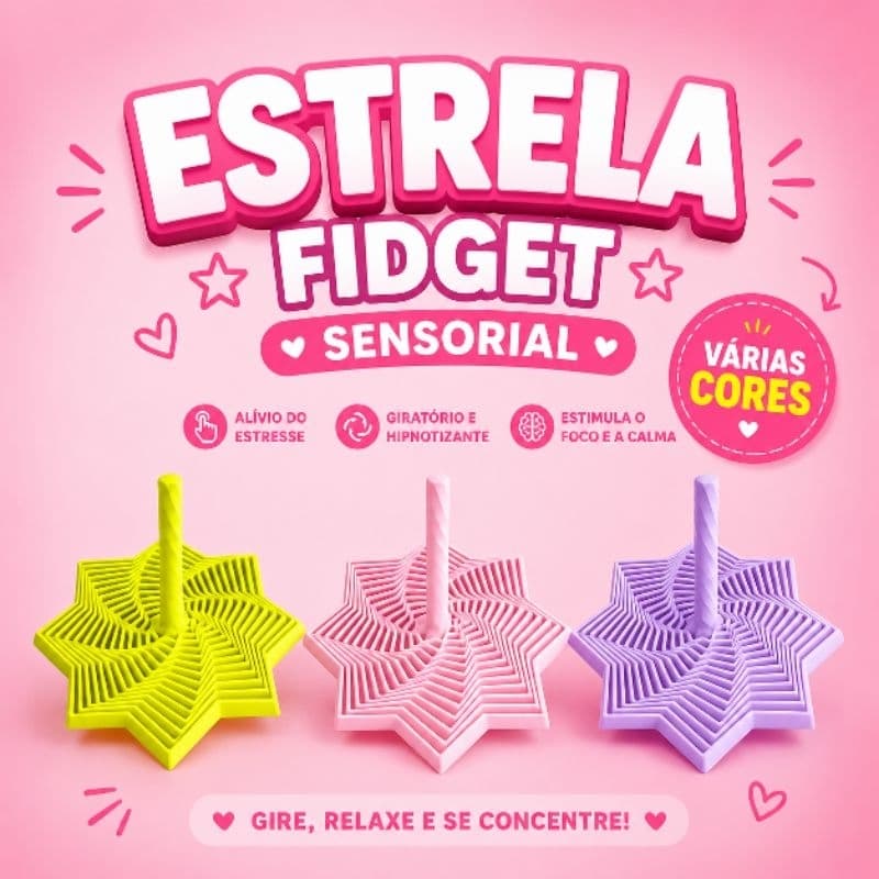 Estrela Sensorial 3D Antiestresse Ansiedade Fidget Toy