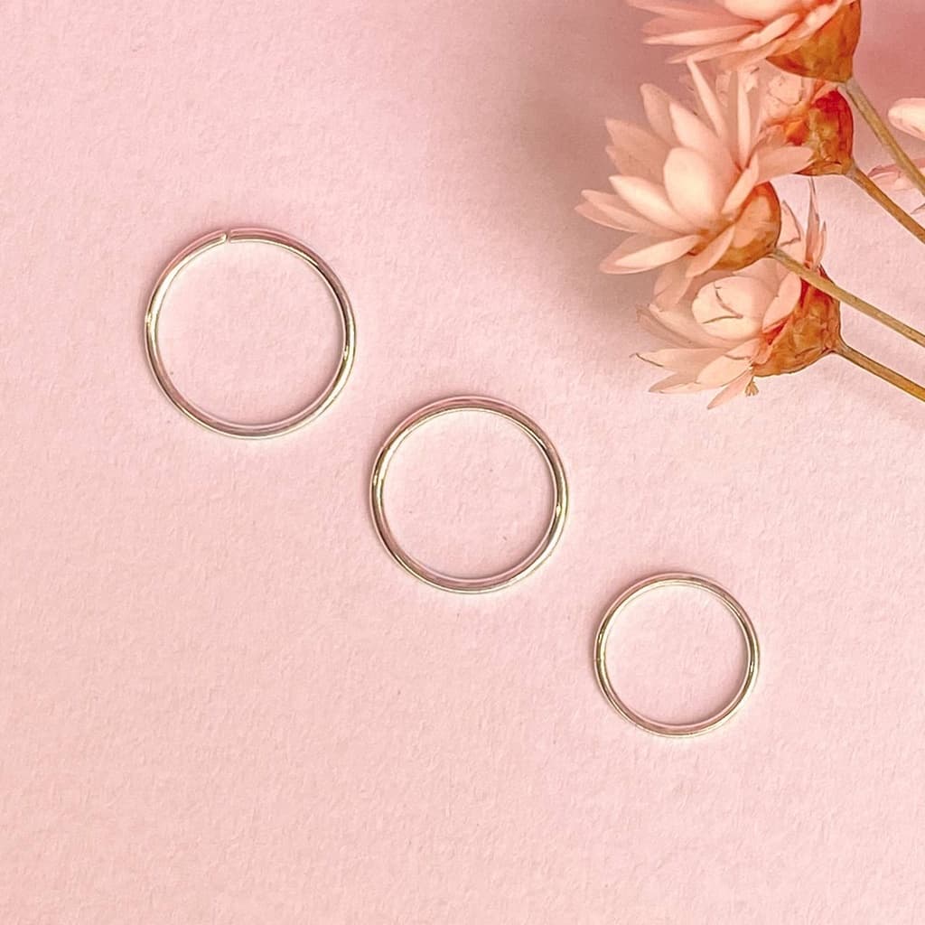 Piercing nariz argola prata Aço inox 8MM legitima