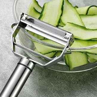Descascador de Legumes e Frutas Inox com Lâminas Duplas para Cortes Precisos