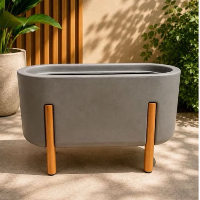 VASO COM PÉ JARDINEIRA NÓRDICO 50x30 VASO PREMIUN EM POLITILENO SALA VARANDA