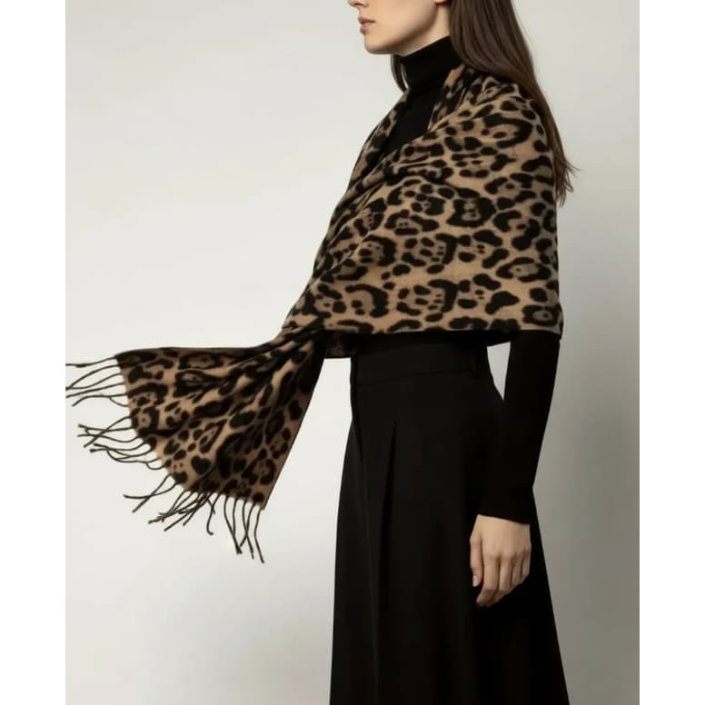 Cachecol Lenço Echarpe Xale Pashmina Animal Print Unissex Outono Inverno Quente