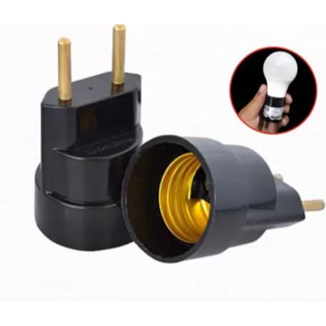 Bocal Soquete E27 com Plug Macho para Tomada Adaptador de Lâmpada Bivolt 110V/220V - NOVO 30 dias pra chegar