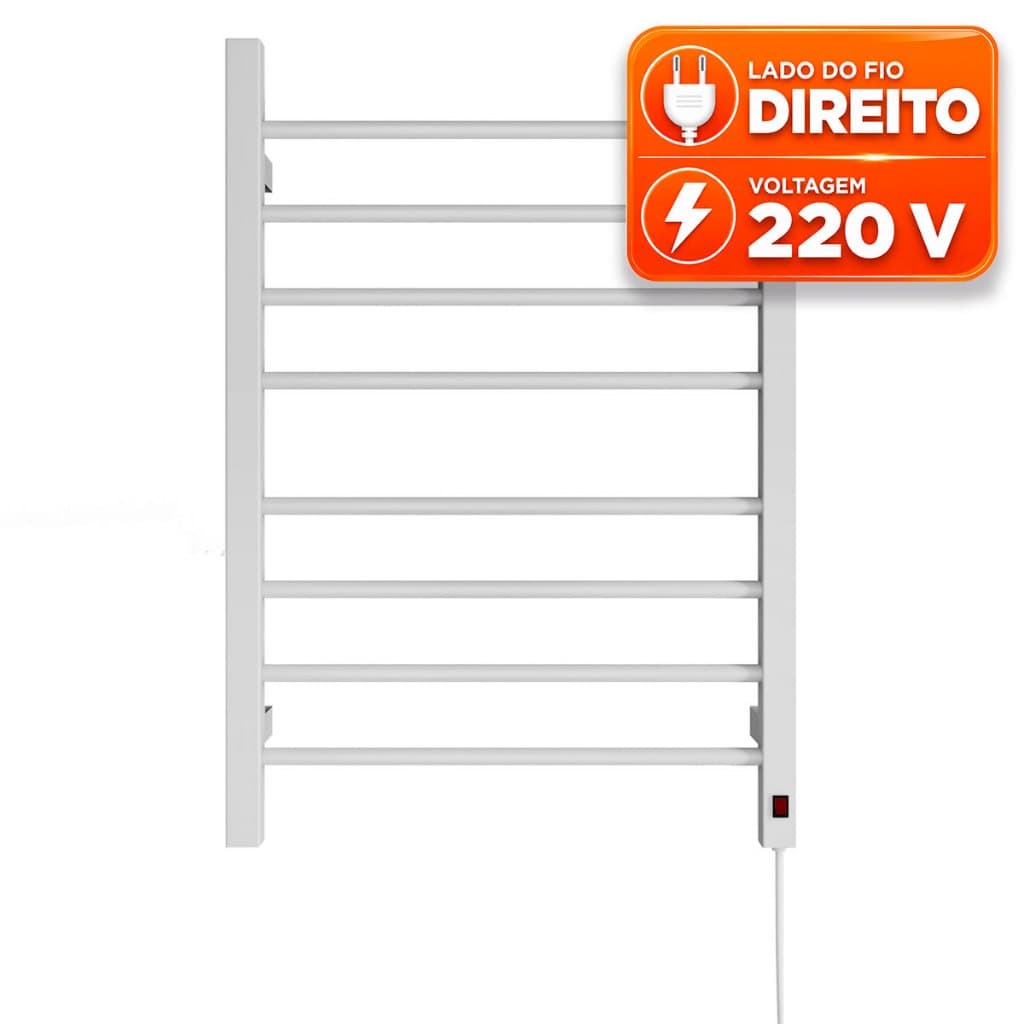 Toalheiro Térmico 2 Toalhas Circolare Due Branco 220 Direito