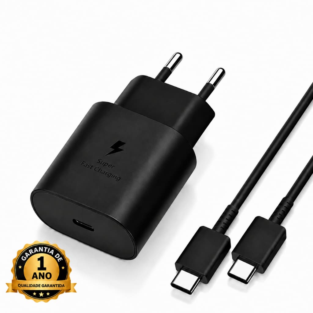 Carregador Super Rápido 25w Tipo C Para Samsung Com Cabo Blindado - Dtimp