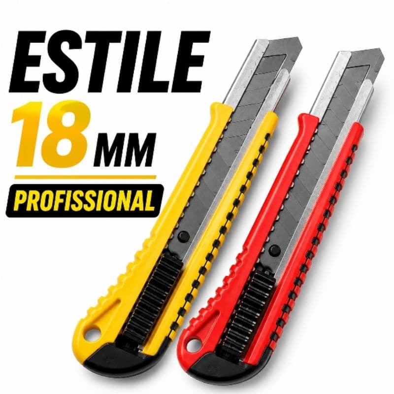 Estilete PROFISSIONAL 18mm Reforçado | Alta Qualidade | Papelaria| escritório trabalho do dia a dia