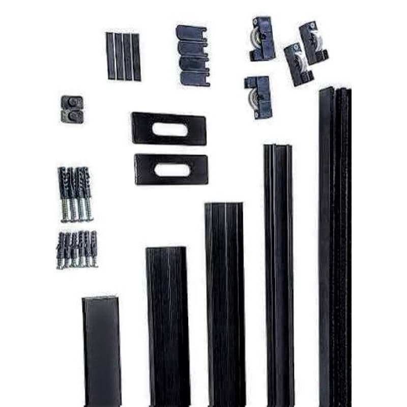 Kit Pia Estrutura Porcelanato Vidro Gabinete 50cm  comprimento  por 1 metro de Altura Preto