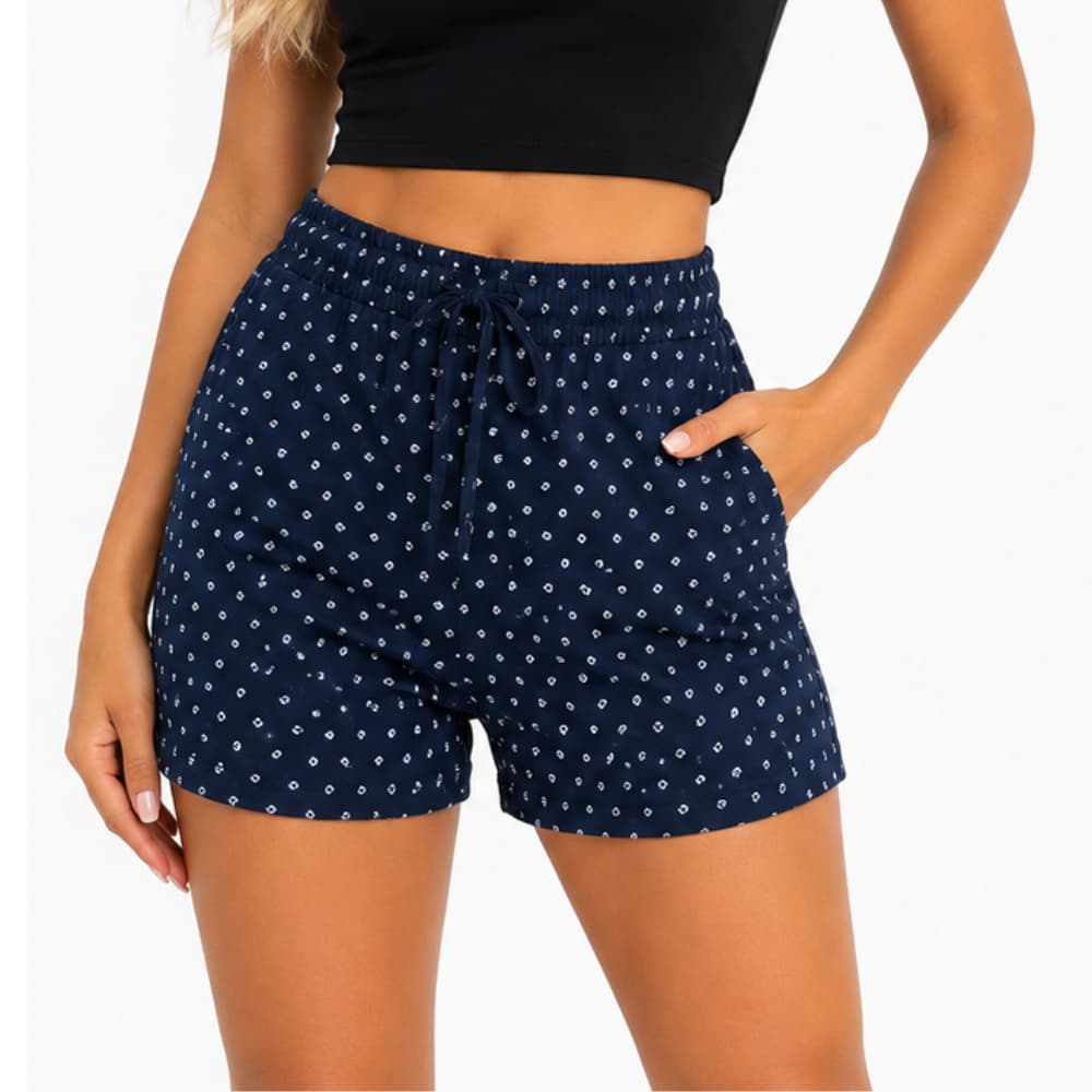 Short Feminino Casual Tecido Básico Listrado Short Feminino Soltinho Cintura Alta