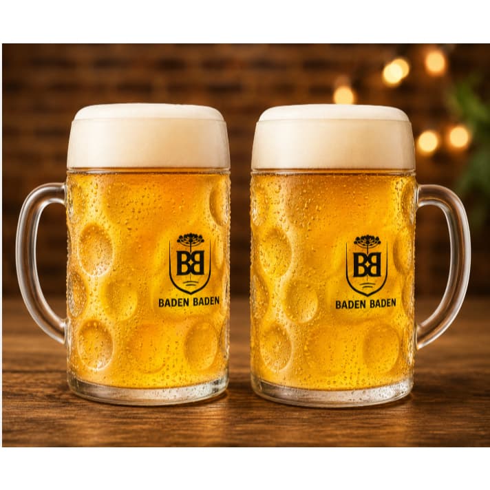 Kit 2 Canecas de Chopp Baden Baden 500ml de Vidro Resistente | Caneca para Cerveja
