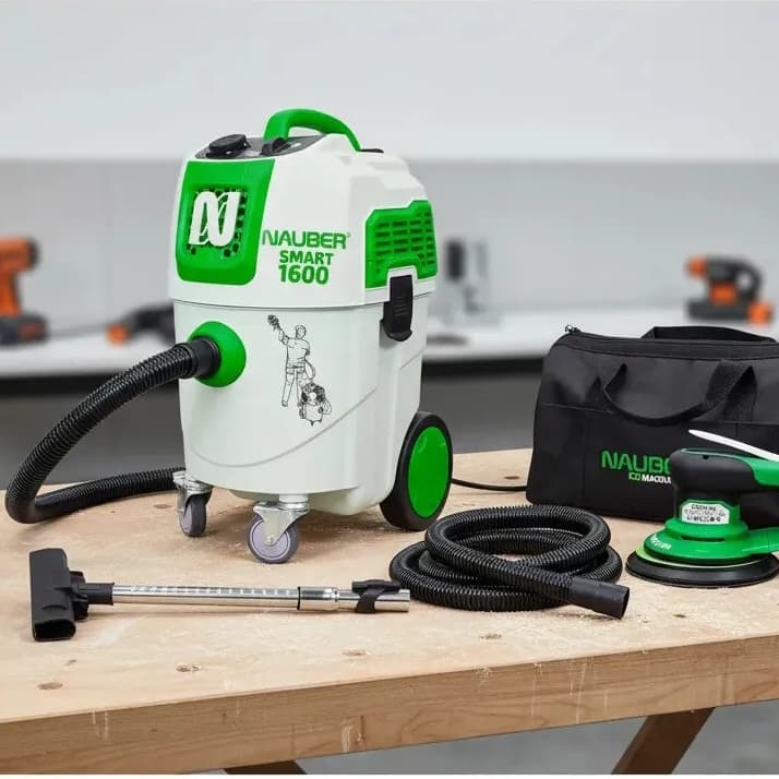 Lixadeira Orbital Roto-5e 350w E Aspirador Smart-1600 Nauber Verde 60hz, 220V - Alto poder de sucção