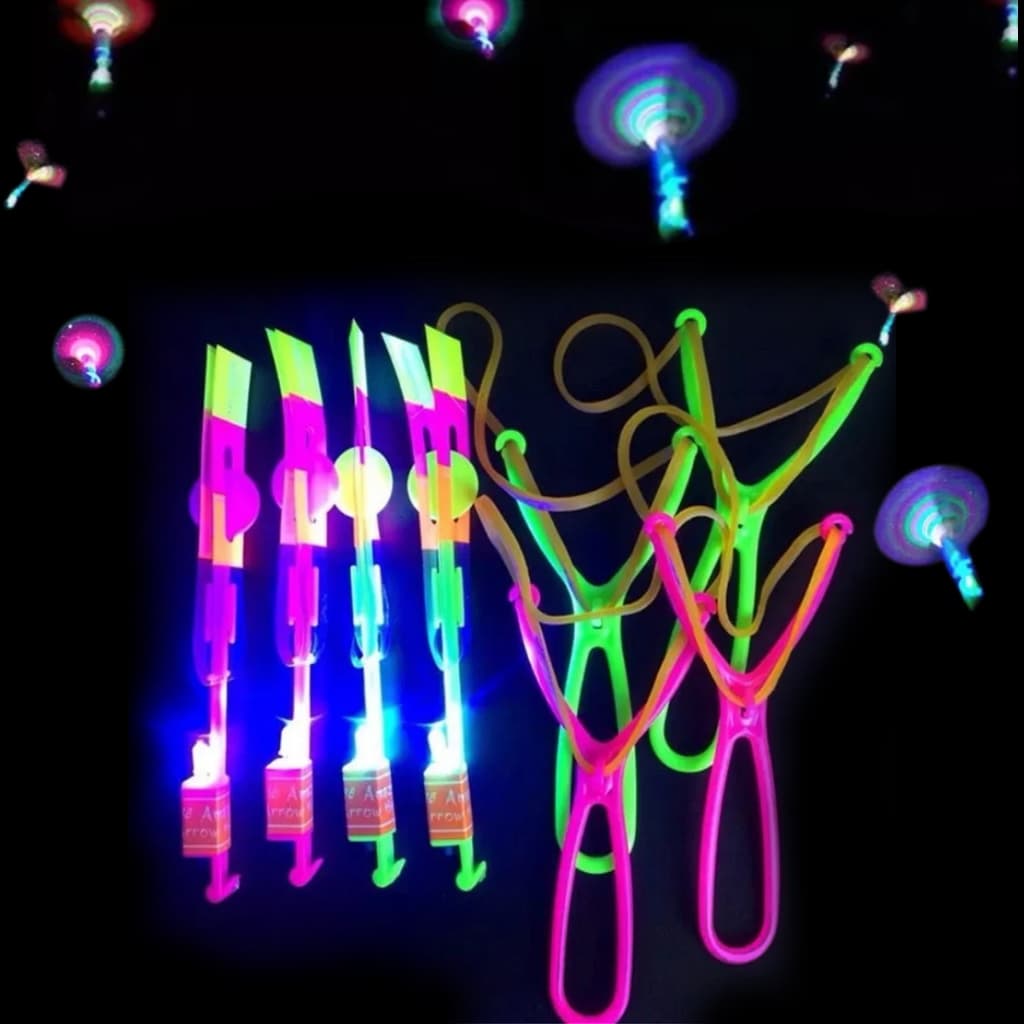 Kit 5/10 E 15 e 20 Avatar Voador De Led Com Estilingue Foguete Helicóptero Brinquedo de Criança