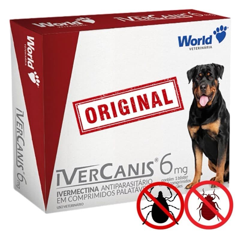 Ivercanis 4 comprimidos: remédio para sarna, pulgas e carrapatos - envio world full