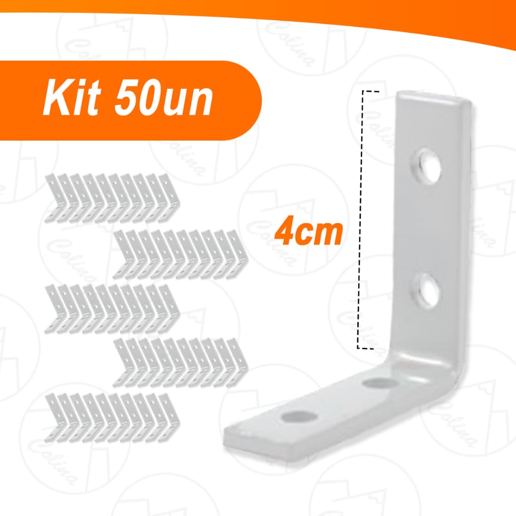 Kit 10 a 50 Cantoneiras 4cm Mão Francesa Para Moveis - Branco Importadora Util