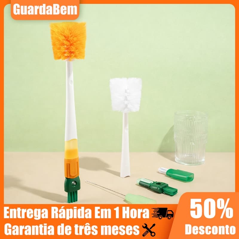 Escova 5 Em 1 Multifuncional Para Limpar Garrafas Copos Mamadeiras Escova De Limpeza Profunda