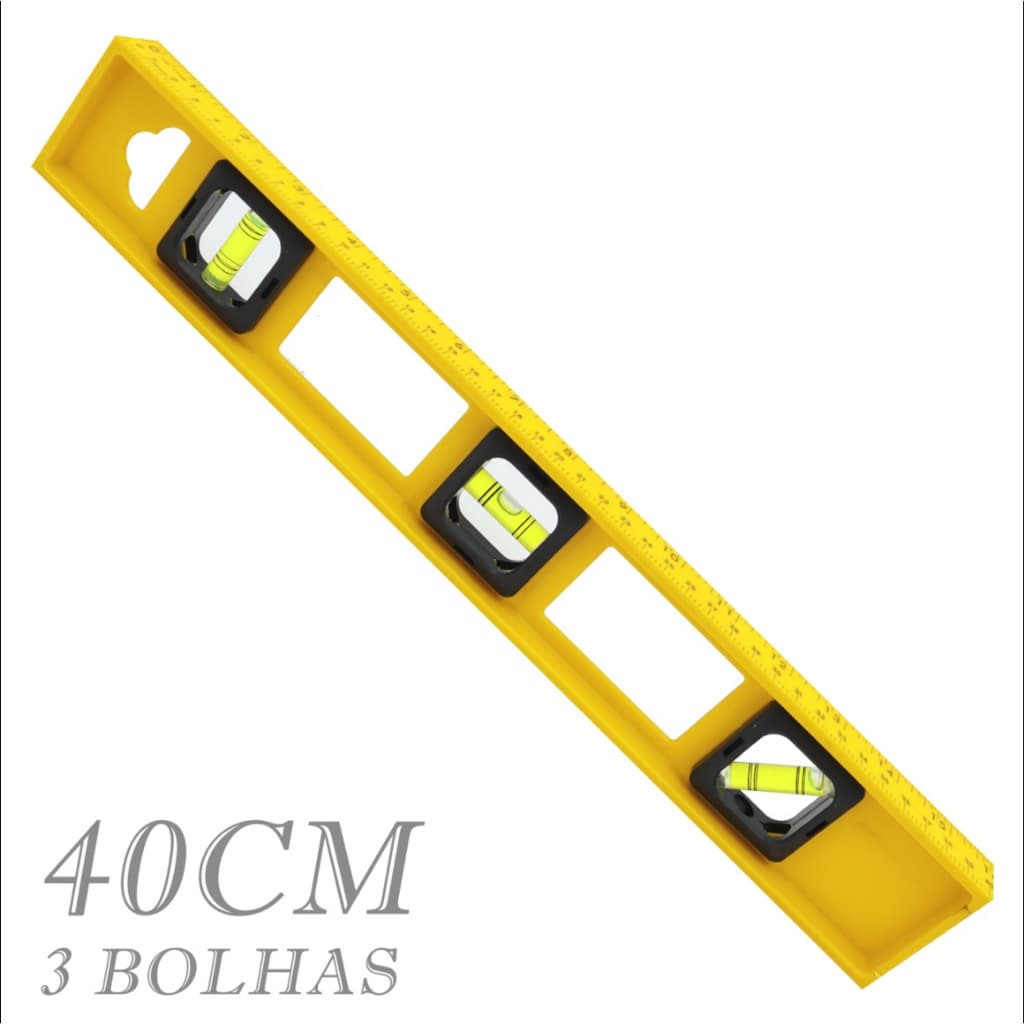 Nível De Mão Nivelador Pedreiro Resina 3 Bolhas Régua