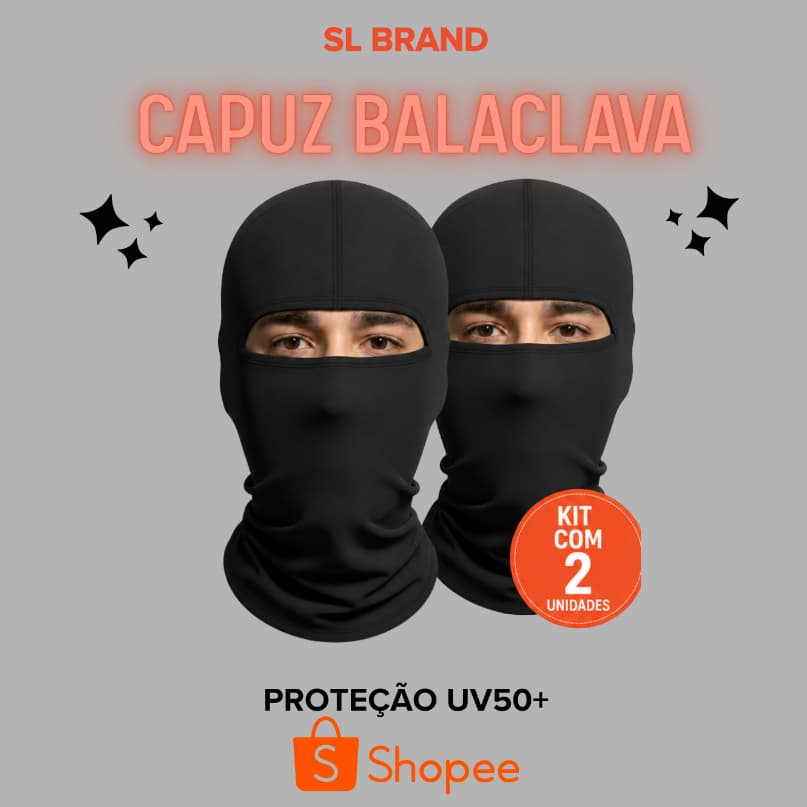 Kit 2 Balaclavas Touca Ninja Facial Proteção Térmica Uv50+ Motos Militar Premium