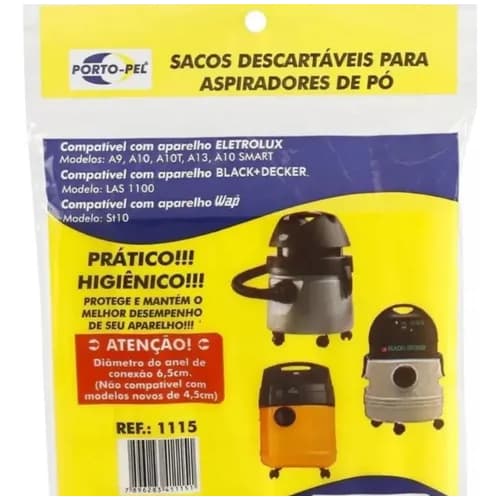 KIT 3 SACOS DE ASPIRADOR DE PÓ DESCARTAVÉL COD 1115