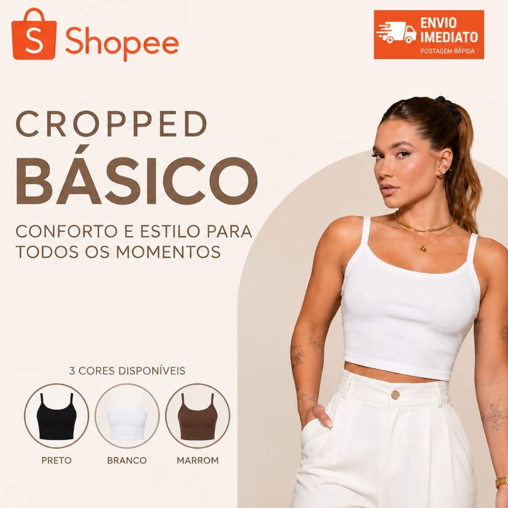 Cropped Canelado Feminino Alça Fina Blogueira Croped Top Faixa Academia Simples Verão Praia