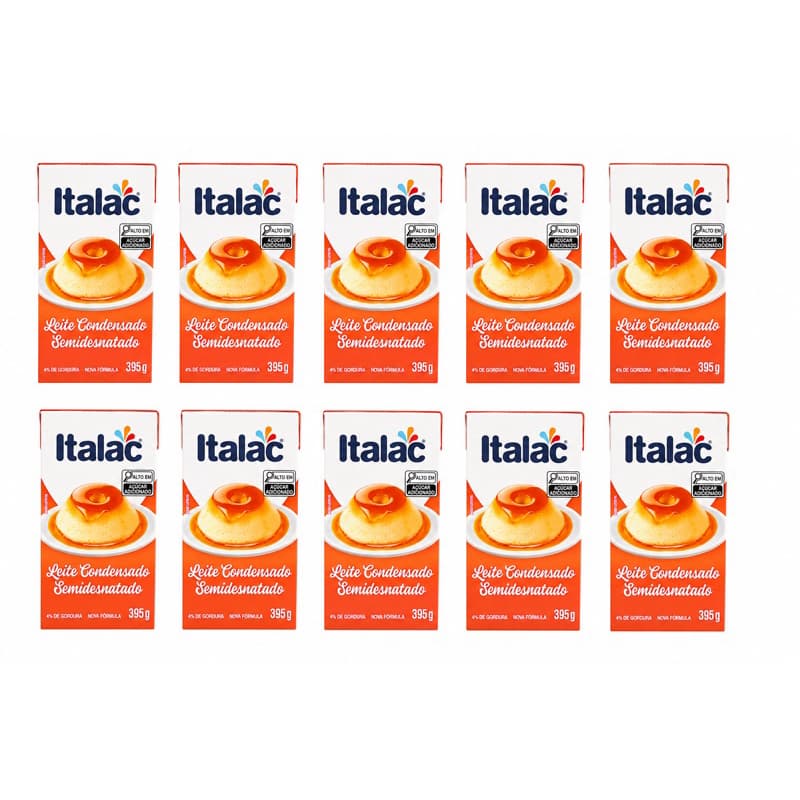 KIT COM 10– LEITE CONDENSADO ITALAC 395G
