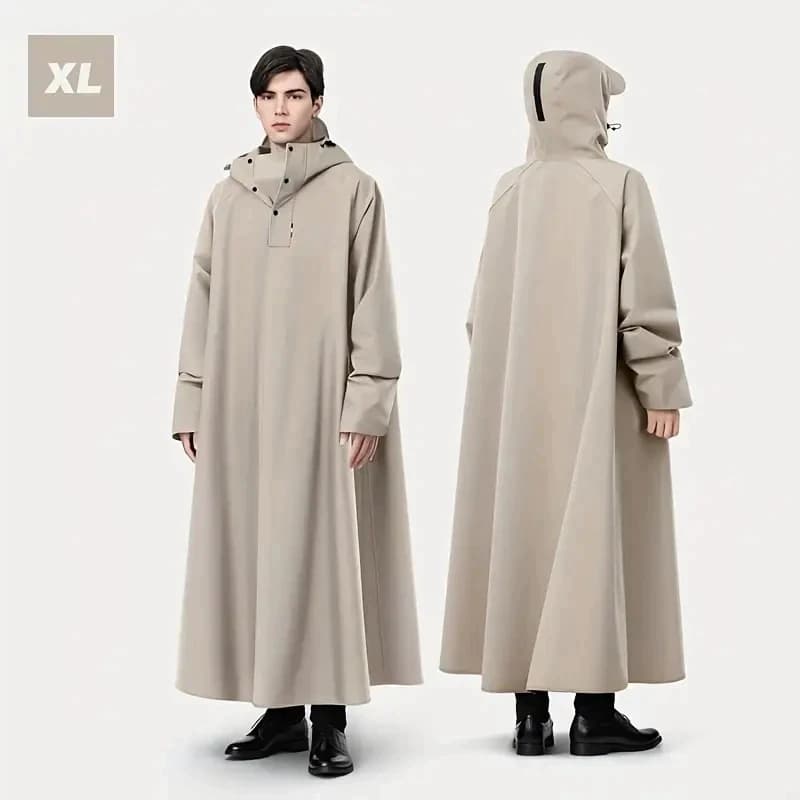 Capa De Chuva Unissex Impermeável Leve Com Capuz - Longa, À Prova De Vento, Cobertura De Corpo Inteiro