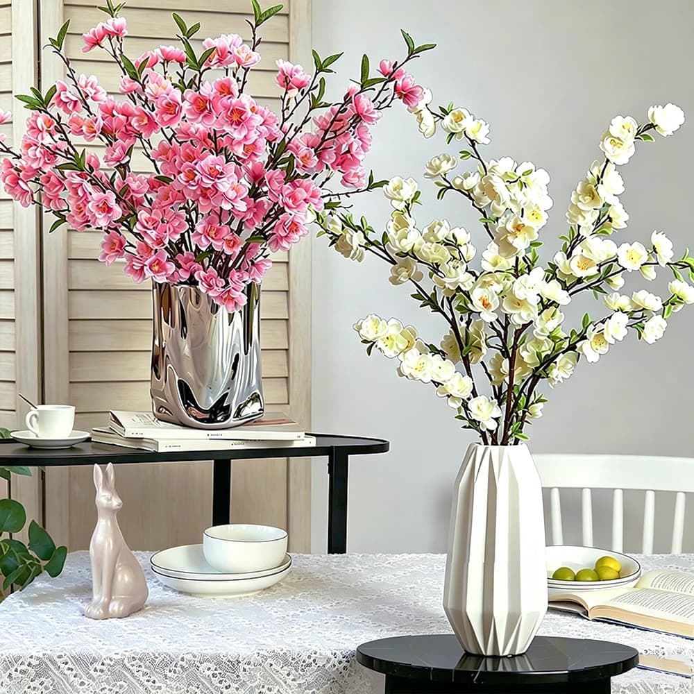 5 10 Ramos Flores Artificiais De Cerejeira Flor De Pêssego Galhos Para Decoração Casamento Casa 60CM