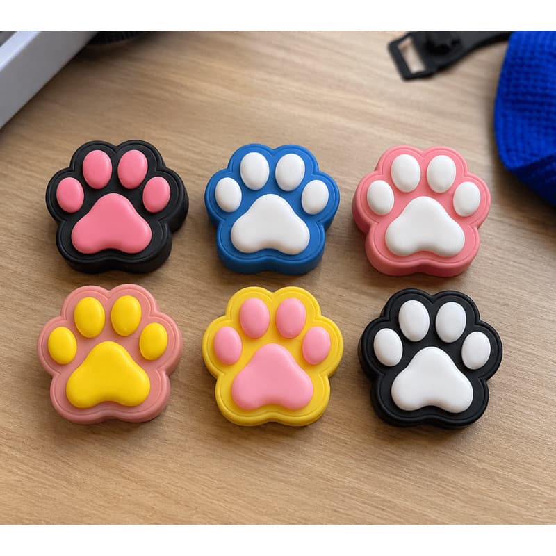 Imã de geladeira pata de gato | Kit com 10 unidades sortidas | Impressão  3D