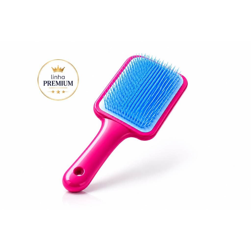 Escovas de Cabelo Raquete Almofadada Linha Premium Desembaraça Sem Quebrar Cores Sortidas