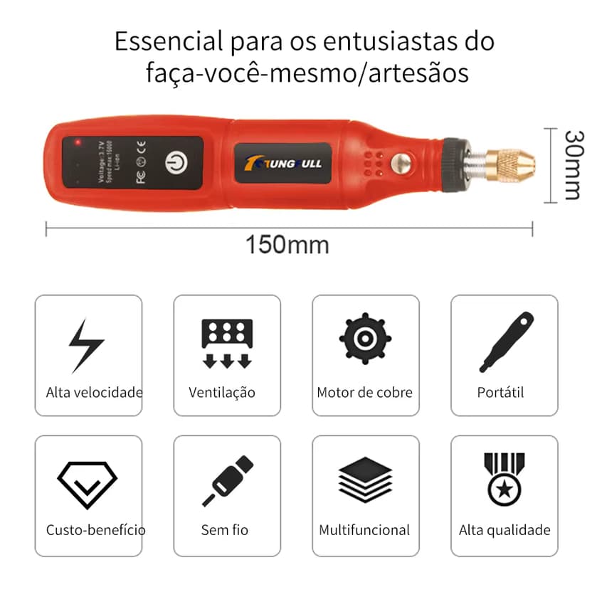 Kit de ferramentas rotativas sem fio usb 1 velocidade