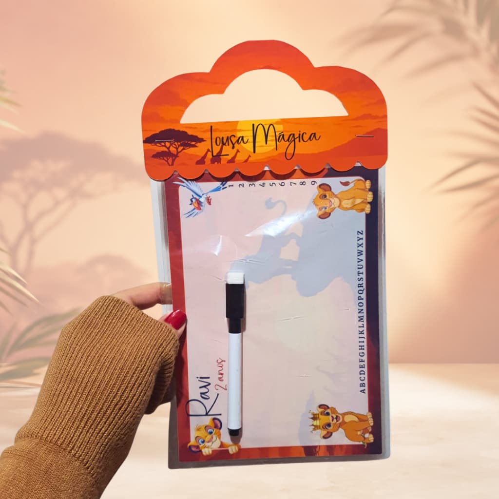 Lousa Mágica 3 em 1 Simba - Lembrancinha Infantil Personalizada Simba Baby