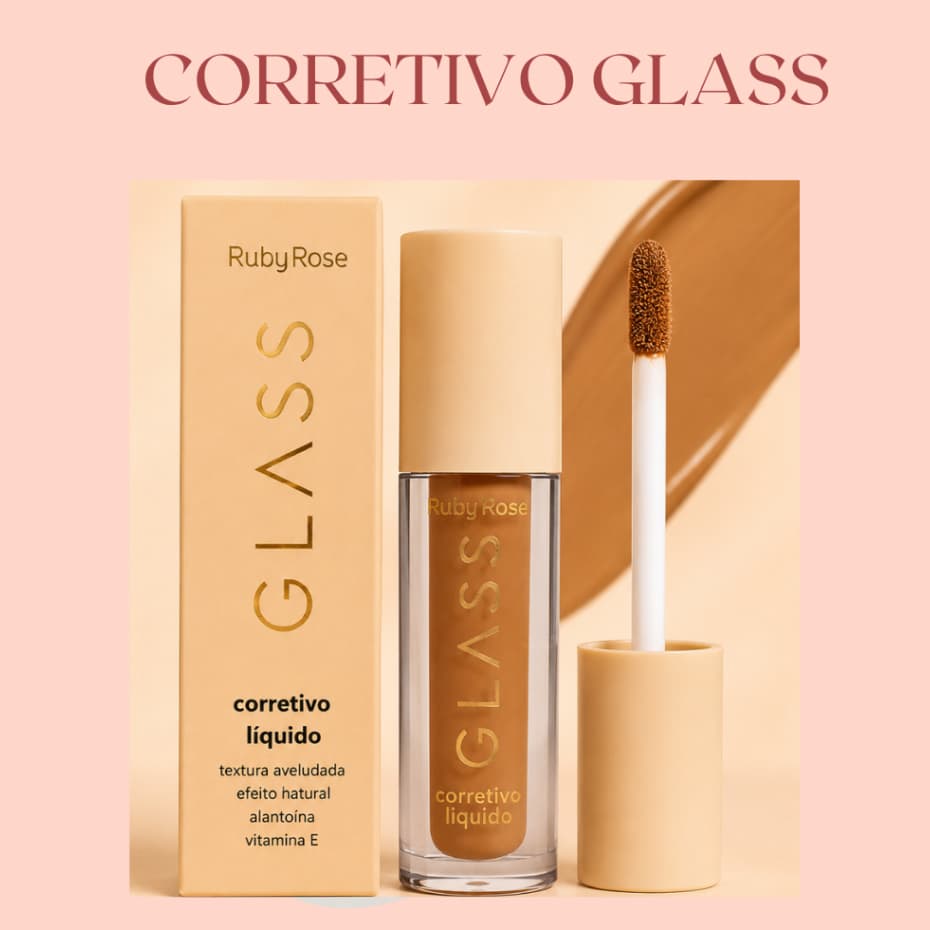 Corretivo Líquido GCT20 Textura Leve Com Acabamento Aveludado GLASS BY RUBY ROSE
