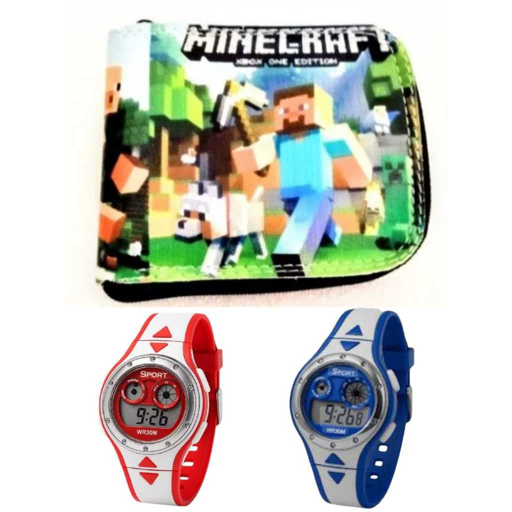 Carteira infantil masculino do Capitão América e relógio digital de led e cronometro seu filho merece .