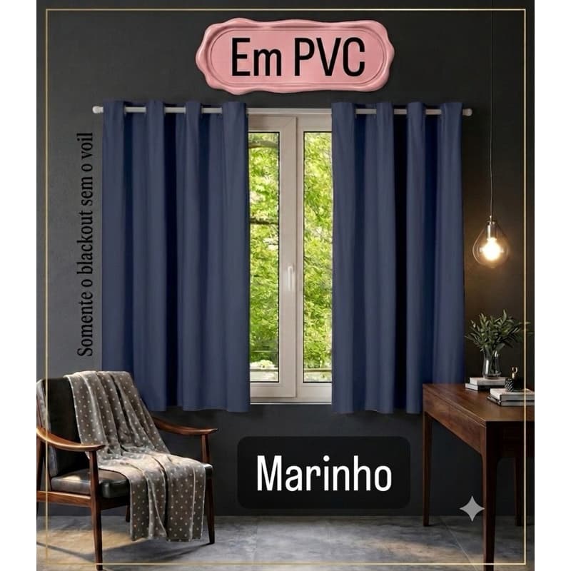 Cortina Blackout 2,20m x 1,30m Quarto Sala Cozinha Varias cores.