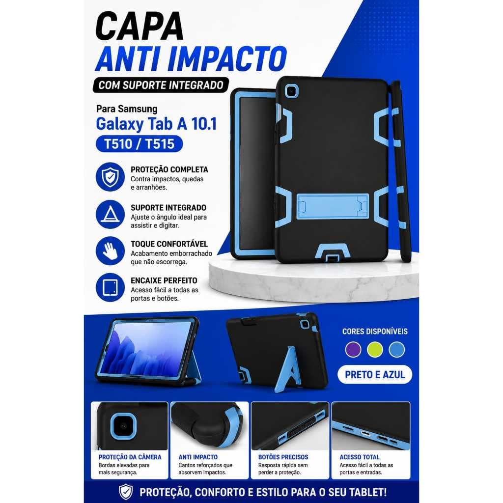 Capa Samsung Galaxy Tab A 10.1 T510 T515 Suporte Integrado